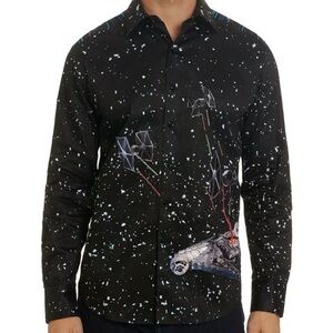 Robert Graham Star Wars Light Speed Millenium Falcon Limited Edition Shirt Sz M